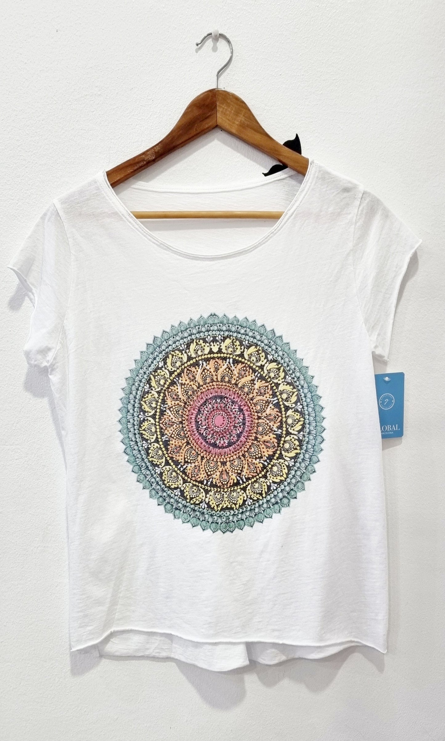 Camiseta Strass Manga Corta